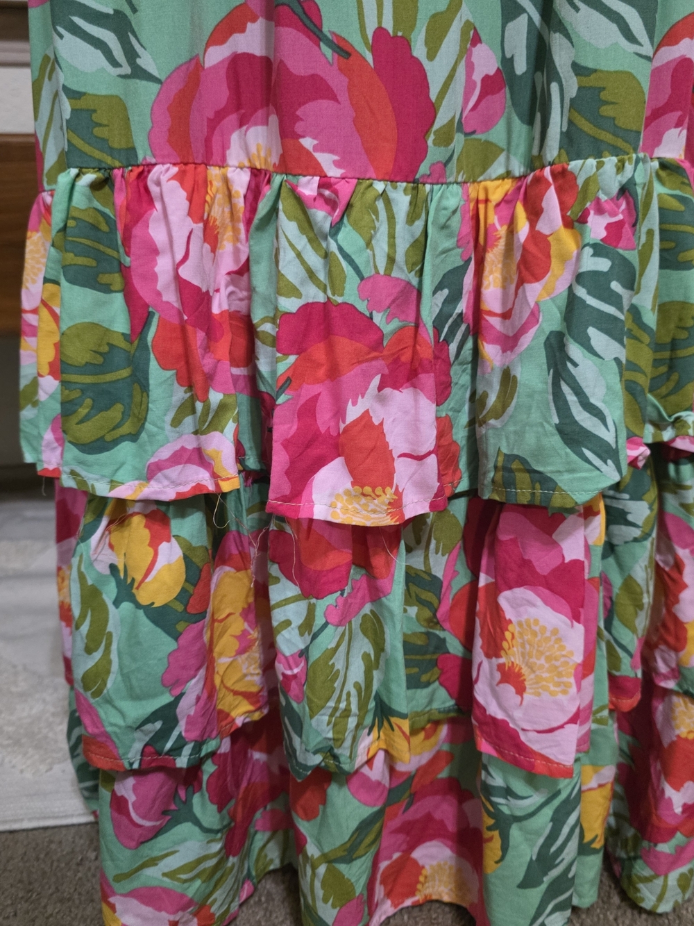 Abel The Label Smocked Strapless Floral Maxi Dress in Tiered Flowy Boho - Picture 5 of 10